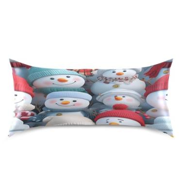 Imagem de Blueangle Linda fronha de cetim de boneco de neve para cabelo e pele, fronha de seda, tamanho king (50,8 x 101,6 cm) - fronhas de cetim com fecho de envelope (29)