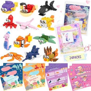 Imagem de WODMAZ 24 Packs Valentines Day Cards with Vehicles Robots Building Blocks for Kids Valentines Day Exchange Gifts, Valentine Party Favor, Valentine's Greeting Cards, Classroom Exchange Prize