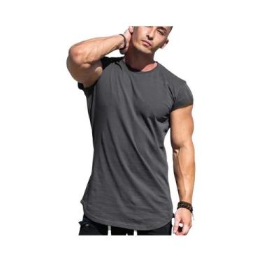 Imagem de Camiseta Masculina Para Treino De Musculação, Manga Curta, Esportiva, 