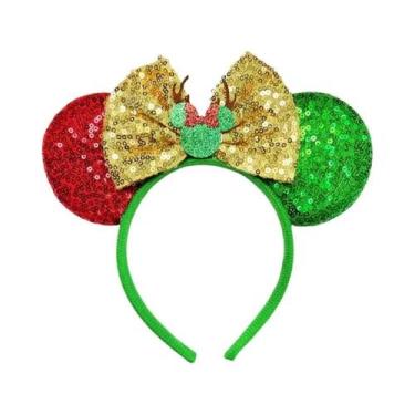 Imagem de Tiara De Natal Mickey Mouse Com Orelhas De Flor De Neve, Acessórios De