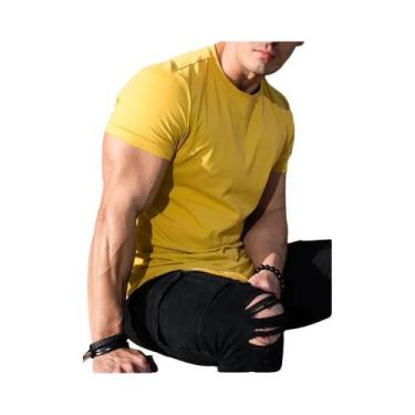 Imagem de Camiseta Masculina Para Treino De Musculação, Manga Curta, Esportiva, 