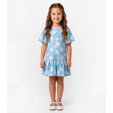 Imagem de Vestido Infantil em Cotton Leve Trick Nick Azul, 10, Azul
