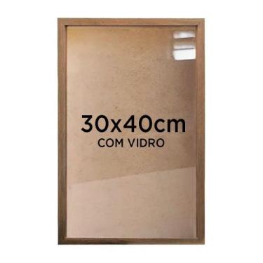 Imagem de Moldura Quadro Caixa 3cm 30x40cm Foto Poster Ilustração Com Vidro - Vá