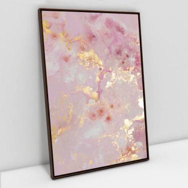 Imagem de Quadro Decorativo Abstrato Mármore Rose Gold Delux em tela Canvas - Ta