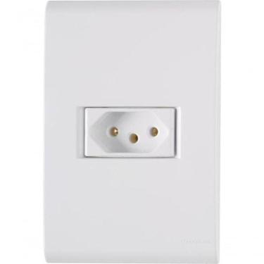 Imagem de Conjunto Com 1 Tomada 2p+t 10a E Placa Liz Branco - Tramontina