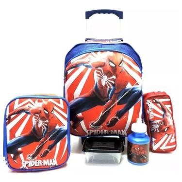 Imagem de Kit Mochila Homem Aranha Ultimate Azl G Rodinha Lancheira F5 - proprio
