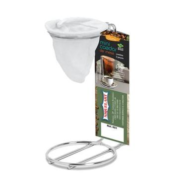 Imagem de Porta filtro de inox e pano coador de café individual para uma xícara 