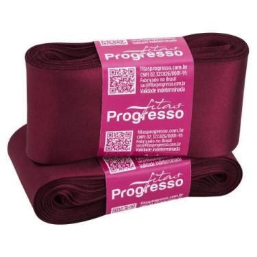 Imagem de Fita de Cetim Progresso 50mm - Nº 12 c/ 10 metros - Marsala
