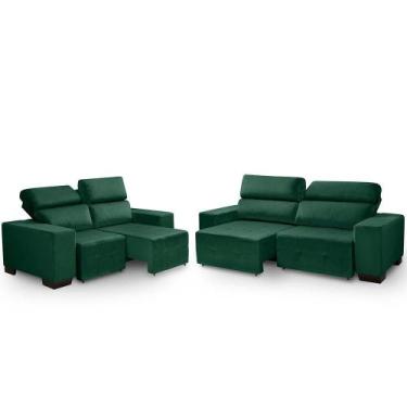 Imagem de Sofa Retratil E Reclinavel 2 E 3 Lugares Viena Verde A90 - Luapa