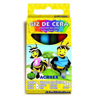 Imagem de Giz de Cera Acrilex com 06 Cores - Ref. 09006
