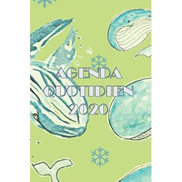 Imagem de AGENDA QUOTIDIEN 2020: Journal de Gratitude - 2 jours par page - Illustration : baleines