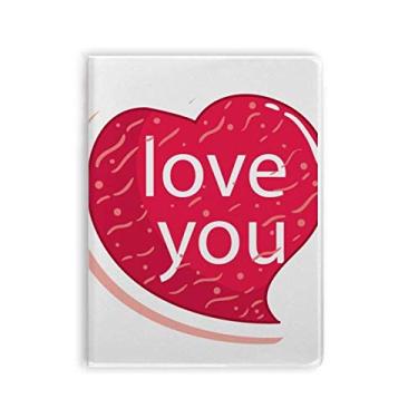 Imagem de Diário de capa macia para caderno com coração rosa I Love Dia dos Namorados