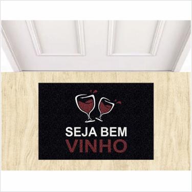 Imagem de Tapete seja bem vinho - preto