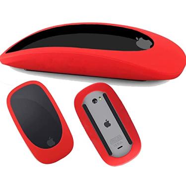 Imagem de FGFLOWER Capa protetora de silicone para Apple Magic Mouse 1 e 2, ultrafina, anti-queda, vermelha