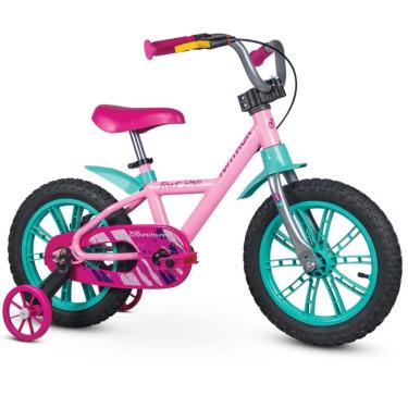 Imagem de Bicicleta Infantil Menina Aro 14 Rodinha First Pro Nathor-Feminino