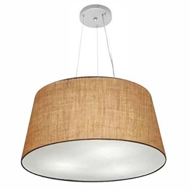 Imagem de Lustre Pendente Cone Cúpula Tecido 30/60x50 cm, Vivare Iluminação, Pendente4063 LP, Palha, Grande