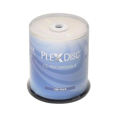 Imagem de PlexDisc CD-R 700 MB 80 Minutos 52x Gravável - Pacote com 100 Caixa de Bolo (FFP) 631-805-BX, 100 Discos