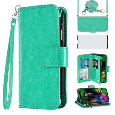 Imagem de Asuwish Capa de celular para LG G8 ThinQ carteira com protetor de tela alça transversal flip zíper suporte para cartão de crédito TPU slot suporte LGG8 Thin Q G 8 LG8 G8thinq LGG8thinq 8G mulheres