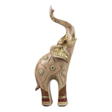 Imagem de Elefante Enfeite Decoração Sala Tromba Levantada 22.5 Cm