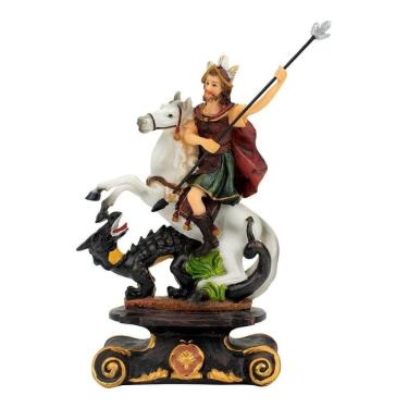 Imagem de Estátua Enfeite Escultura Imagem São Jorge Guerreiro - 20cm