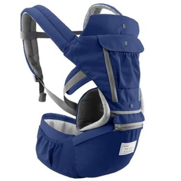 Imagem de Canguru Ergonômico Multifuncional para Bebês de 0 a 36 Meses, Várias Posições, Bolsos Externos (Azul)