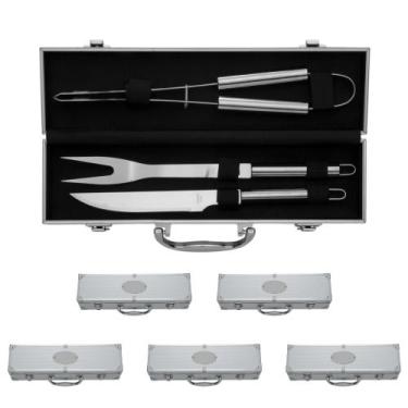 Imagem de Kit 5 - Kits Churrasco na Maleta Peças Inox - ZZ
