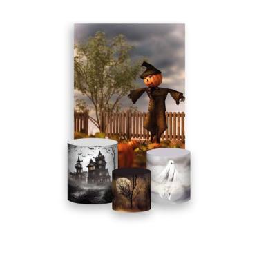 Imagem de Painel De Festa Vertical 1,50 x 2,20 + Trio De Capas Cilindro - Hallow