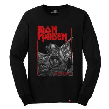 Imagem de Camiseta Manga Longa Iron Maiden The Trooper Banda Rock - King of Geek