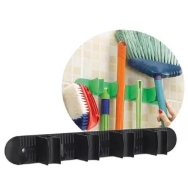 Imagem de Suporte Pendurar Porta Vassoura Rodo C/4 Ganchos De Encaixar - Nitron