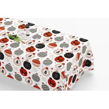 Imagem de Toalha De Mesa Retangular 12 Lugares Tecido Oxford TLZ26 - Bolas de Na