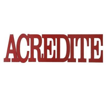 Imagem de Kit Com 2 Enfeites de Natal Palavra em MDF Acredite Vermelho 8,5x29,5c