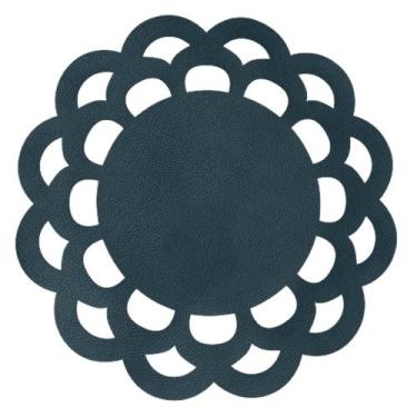 Imagem de Lugar Americano material ecológico Flor Petróleo - Decortextil