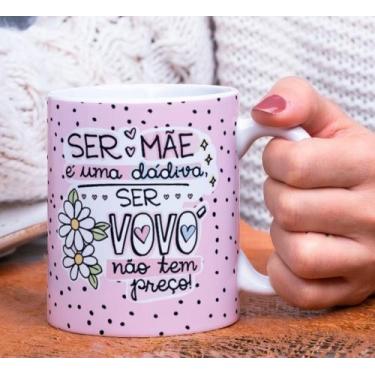 Imagem de Caneca Porcelana Ser Mãe é uma Dádiva Ser Vovó Não tem Preço Est. Rosa