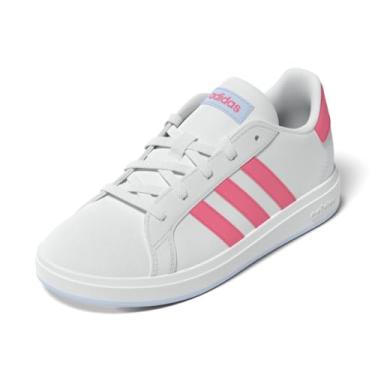 Imagem de adidas Tênis infantil unissex Grand Court 2.0, Branco/Pulse Magenta/Azul, 21