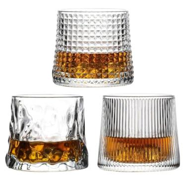 Imagem de Btrquedo Copos de uísque, copos de uísque à moda antiga, conjunto de 3, copos escoceses de 142 g, copos de coquetel para bourbon, coquetel, escocês (mistura de três estilos)