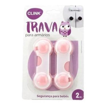 Imagem de Kit 2 Travas Gaveta Armário Segurança Proteção Bebê - Clink