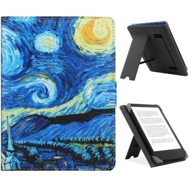 Imagem de HoYiXi Capa universal para eReader de 17,3 cm, 17,8 cm, compatível com Kindle/Kobo Clara HD/Kobo Clara 2E/Paperwhite/Pocketbook/Tolino eReader, capa de couro para leitor de e-book de 15,2 cm a 7