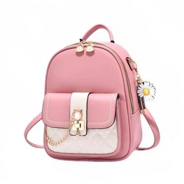 Imagem de Mochila Feminina de Couro Macio - Grande Capacidade e Estilo Fashion