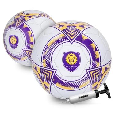 Imagem de Bola de futebol Franklin Sport MLS Orlando City - Bola de futebol tamanho 5 oficial - Tamanho regulamentado + bola de futebol com peso para crianças + adultos - Bola de futebol para meninos + meninas