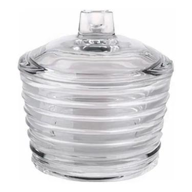 Imagem de Açucareiro De Cristal Colmeia Tampa Luxo Mesa Posta Cantinho do Café -