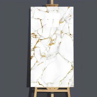 Imagem de Kit 28 Placas Adesiva Revestimento Mármore 3D Vinílico Alto Brilho 30x