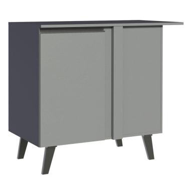 Imagem de Balcão De Canto 1 Porta Com Pés Cinza Nice Madesa Cinza