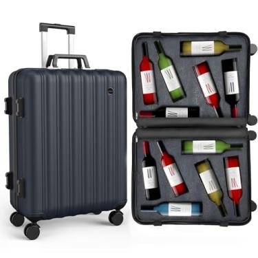 Imagem de Mala de vinho boldworks para aviões, 12 garrafas, bagagem de vinho para viagens de avião com trava aprovada pela TSA e inserção removível para carregar licor preta