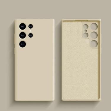 Imagem de Capa de silicone líquido à prova de choque para Samsung Galaxy S24 S23 S22 S21 S25 Ultra A55 A54 A34 A52 5G Acessórios Capa traseira macia e fofa, branca, para A54