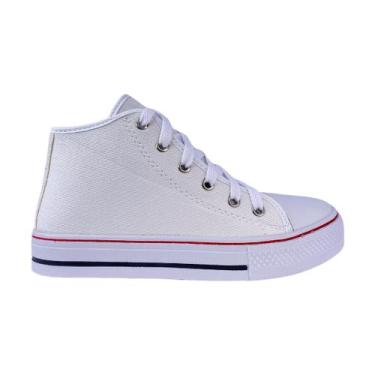 Imagem de Tenis Cano Alto Casual Vanessa Fashion 1034, Branco, 36