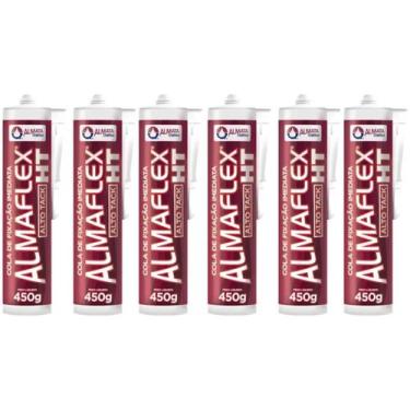 Imagem de Kit 6 Cola de Fixação Imediata Adesivo Espelho Ht400 Alto Tack Almafle
