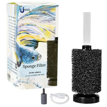 Imagem de UNEAK Filtro de esponja de aquário extrapequeno, filtro de peixes, filtragem silenciosa, criação, betta, camarão, nano acessórios para tanques, pedra de ar, tubulação de linha aérea de 10 cm de até 5