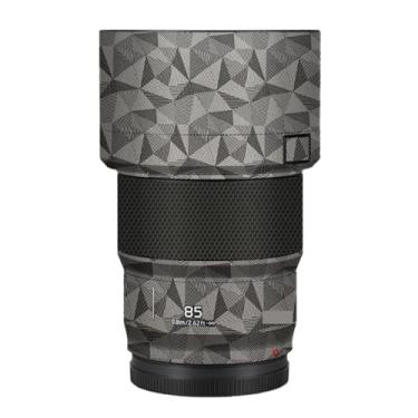 Imagem de Adesivo de câmera antiarranhões com tampa de lente 85 1.8 Película protetora decalque protetor corporal para Panasonic Lumix S 85 mm F1.8 S (titânio triangular)