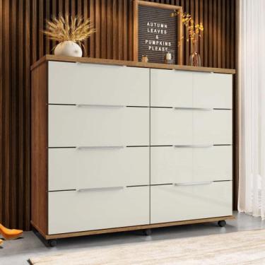 Imagem de Cômoda 8 Gavetas Athenas Cor Cedro e Areia - Rud Rack
