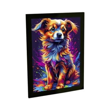Imagem de Quadro Decorativo Cachorro Chihuahua Ilustração Vetor Colorido